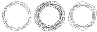 Rastgele daireler, dairesel halkalar geometrik tasarım elementleri. Stock vektör illüstrasyonu, klip- art grafikleri