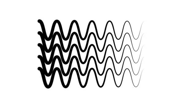 Wellenförmige Zickzackige Kreuz Und Quer Verlaufende Linien Schwingende Streifen — Stockvektor
