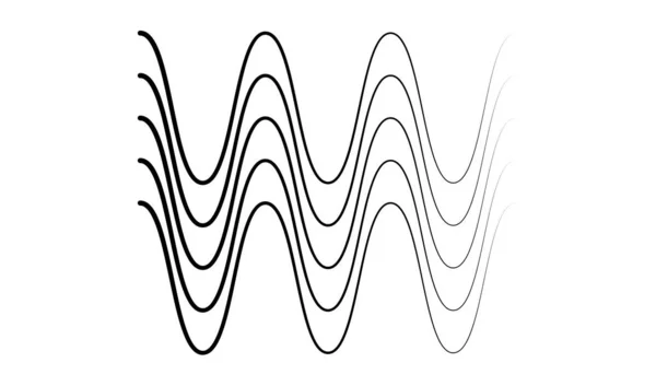 Wellenförmige Zickzackige Kreuz Und Quer Verlaufende Linien Schwingende Streifen — Stockvektor
