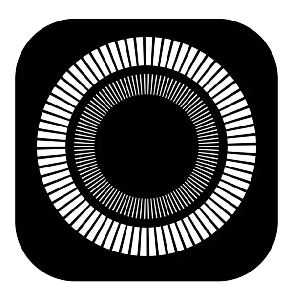 Kesik çizgileri olan geometrik daire ögesi. Geometrik radyal, yayıcı element