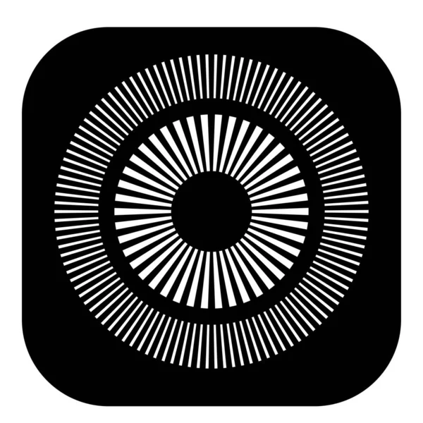 Kesik çizgileri olan geometrik daire ögesi. Geometrik radyal, yayıcı element