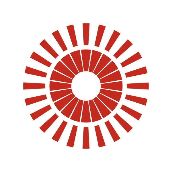 Kesik çizgileri olan geometrik daire ögesi. Geometrik radyal, yayıcı element