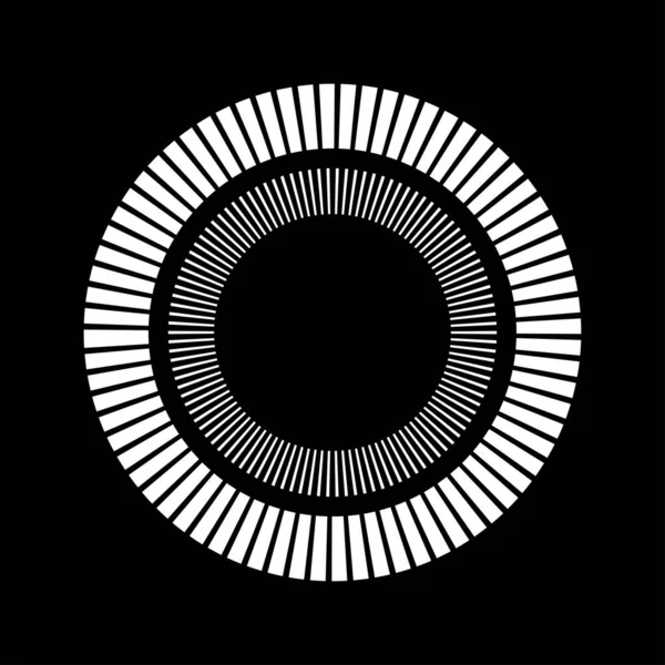 Kesik çizgileri olan geometrik daire ögesi. Geometrik radyal, yayıcı element