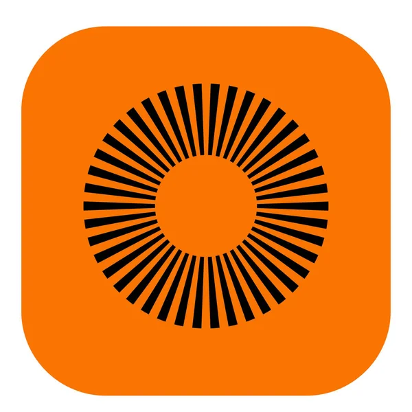 Kesik çizgileri olan geometrik daire ögesi. Geometrik radyal, yayıcı element