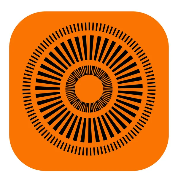 Kesik çizgileri olan geometrik daire ögesi. Geometrik radyal, yayıcı element