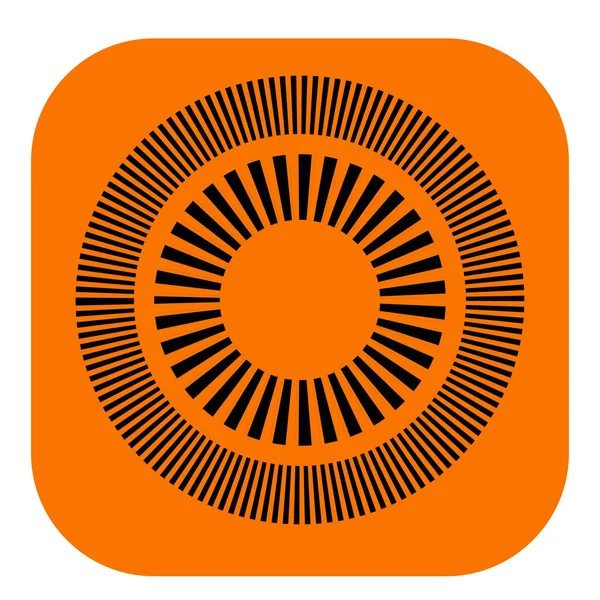 Kesik çizgileri olan geometrik daire ögesi. Geometrik radyal, yayıcı element