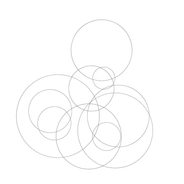 Random Circles Abstract Geometric Composition — Stockvector