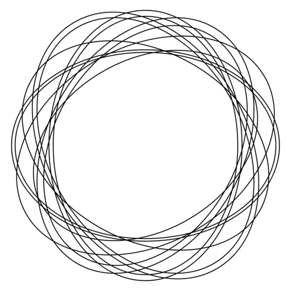 Rastgele Daireler Dairesel Halkalar Geometrik Tasarım Elementleri Stock Vektör Illüstrasyonu — Stok Vektör