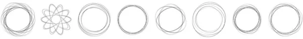 Slumpmässiga Cirklar Cirkulära Ringar Geometriskt Designelement Stock Vektor Illustration Klipp — Stock vektor