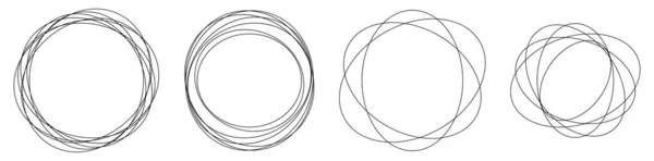 Zufällige Kreise Kreisförmige Ringe Geometrisches Gestaltungselement Bestandsvektorillustration Clip Art Grafiken — Stockvektor