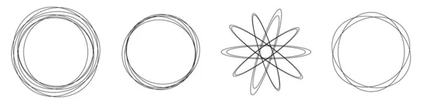 Cercles Aléatoires Anneaux Circulaires Élément Conception Géométrique Illustration Vectorielle Stock — Image vectorielle