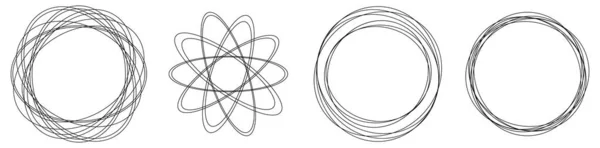 Rastgele Daireler Dairesel Halkalar Geometrik Tasarım Elementleri Stock Vektör Illüstrasyonu — Stok Vektör