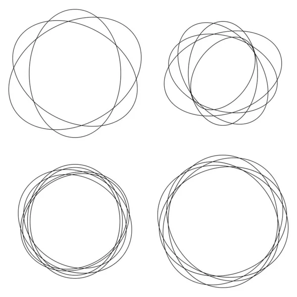 Zufällige Kreise Runde Ringe Geometrisches Gestaltungselement — Stockvektor