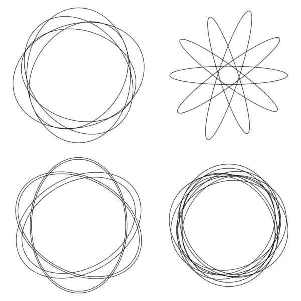 Círculos Aleatorios Anillos Circulares Elemento Diseño Geométrico — Archivo Imágenes Vectoriales