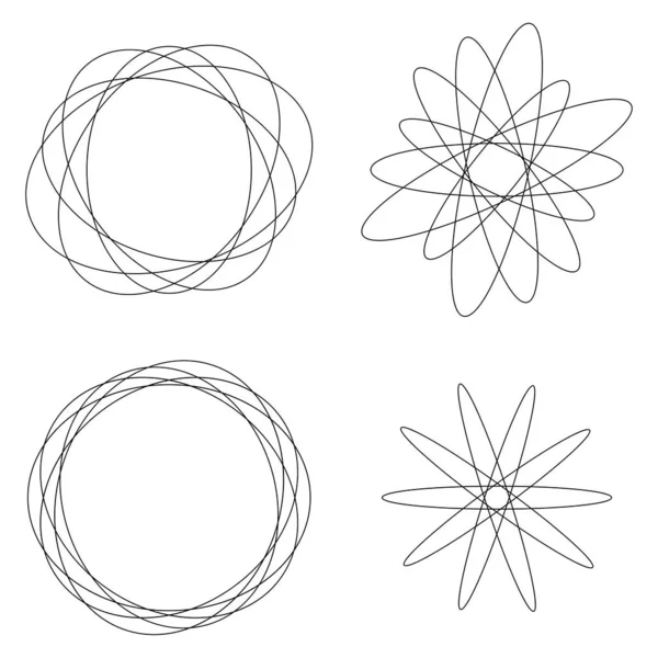 Random Circles Circular Rings Geometric Design Element — Vetor de Stock