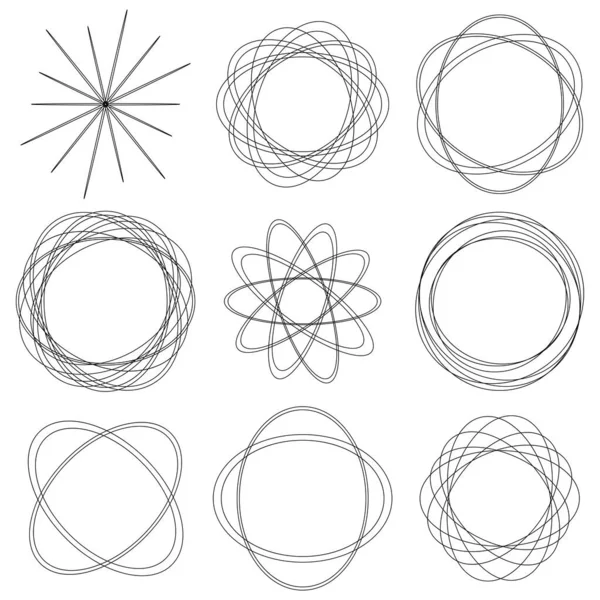 Círculos Aleatórios Anéis Circulares Elemento Design Geométrico — Vetor de Stock