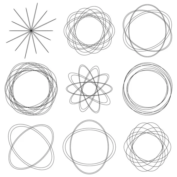 Random Circles Circular Rings Geometric Design Element — Vetor de Stock