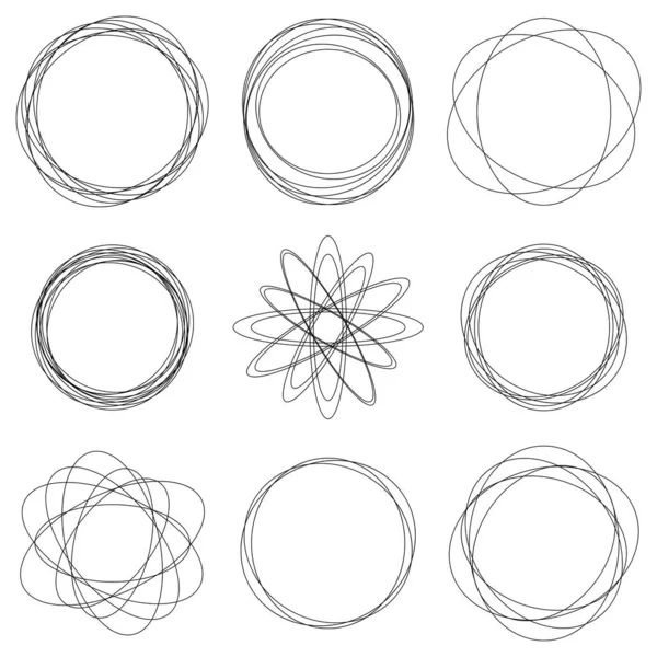 Τυχαία Κύκλους Κυκλικοί Δακτύλιοι Γεωμετρικό Στοιχείο Σχεδιασμού — Διανυσματικό Αρχείο