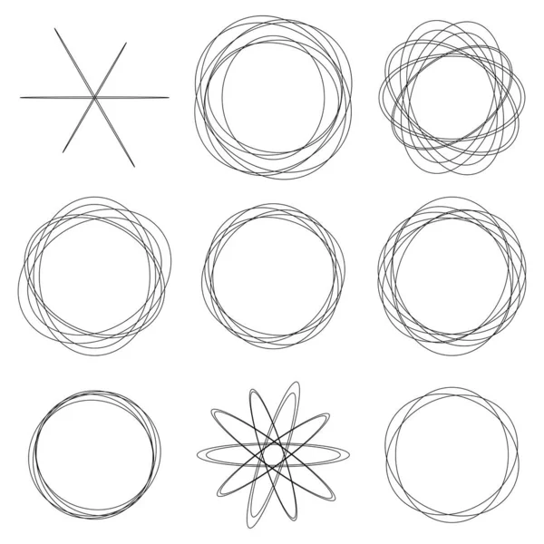 Random Circles Circular Rings Geometric Design Element — Stockvector