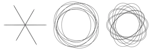 Random Circles Circular Rings Geometric Design Element Stock Vector Illustration — ストックベクタ