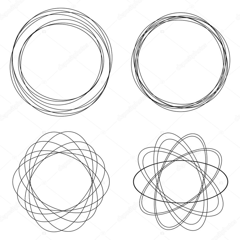 Random circles, circular rings geometric design element