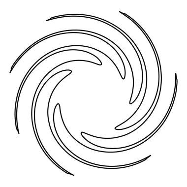 Soyut spiral, girdap, dönme tasarım elementi. Helix, volute, girdap etkisi şekli. Stock vektör illüstrasyonu, klip- art grafikleri