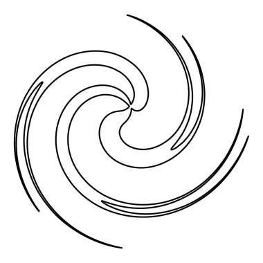 Soyut spiral, girdap, dönme tasarım elementi. Helix, volute, girdap etkisi şekli. Stock vektör illüstrasyonu, klip- art grafikleri