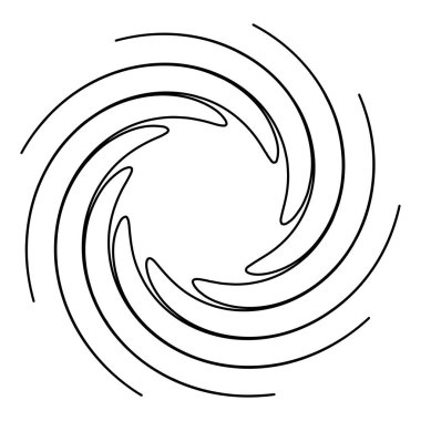Soyut spiral, girdap, dönme tasarım elementi. Helix, volute, girdap etkisi şekli. Stock vektör illüstrasyonu, klip- art grafikleri