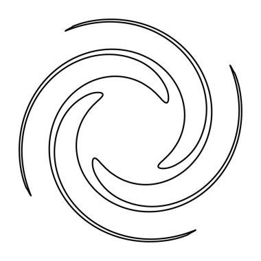 Soyut spiral, girdap, dönme tasarım elementi. Helix, volute, girdap etkisi şekli. Stock vektör illüstrasyonu, klip- art grafikleri