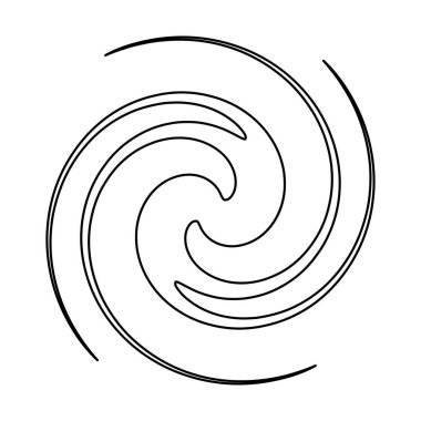 Soyut spiral, girdap, dönme tasarım elementi. Helix, volute, girdap etkisi şekli. Stock vektör illüstrasyonu, klip- art grafikleri