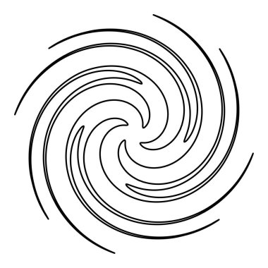 Soyut spiral, girdap, dönme tasarım elementi. Helix, volute, girdap etkisi şekli. Stock vektör illüstrasyonu, klip- art grafikleri