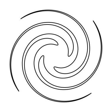 Soyut spiral, girdap, dönme tasarım elementi. Helix, volute, girdap etkisi şekli. Stock vektör illüstrasyonu, klip- art grafikleri