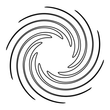 Soyut spiral, girdap, dönme tasarım elementi. Helix, volute, girdap etkisi şekli. Stock vektör illüstrasyonu, klip- art grafikleri