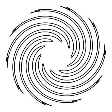 Soyut spiral, girdap, dönme tasarım elementi. Helix, volute, girdap etkisi şekli. Stock vektör illüstrasyonu, klip- art grafikleri