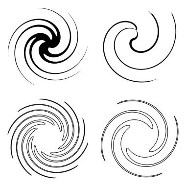 Soyut spiral, girdap, dönme tasarım elementi. Helix, volute, girdap etkisi şekli. Stock vektör illüstrasyonu, klip- art grafikleri