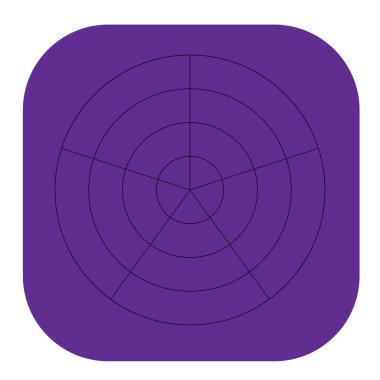 Kutup, dairesel ızgara, ağ. Pasta grafiği, grafik ögesi