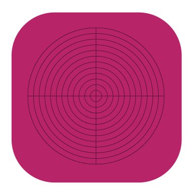 Kutup, dairesel ızgara, ağ. Pasta grafiği, grafik ögesi