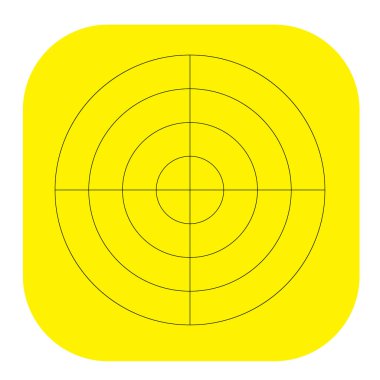 Polar, circular grid, mesh. Pie chart, graph element