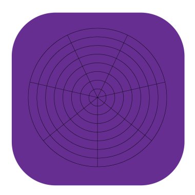 Kutup, dairesel ızgara, ağ. Pasta grafiği, grafik ögesi