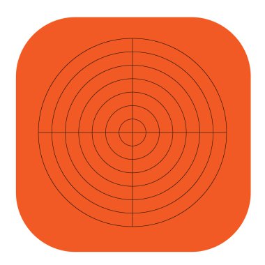 Polar, circular grid, mesh. Pie chart, graph element