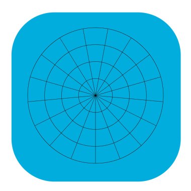 Kutup, dairesel ızgara, ağ. Pasta grafiği, grafik ögesi