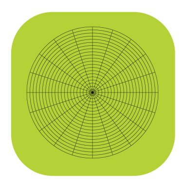 Kutup, dairesel ızgara, ağ. Pasta grafiği, grafik ögesi