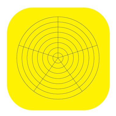 Polar, circular grid, mesh. Pie chart, graph element