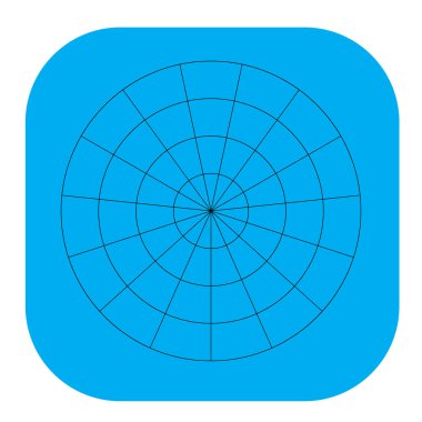 Kutup, dairesel ızgara, ağ. Pasta grafiği, grafik ögesi