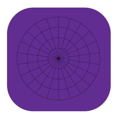 Kutup, dairesel ızgara, ağ. Pasta grafiği, grafik ögesi