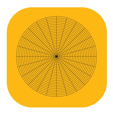 Kutup, dairesel ızgara, ağ. Pasta grafiği, grafik ögesi