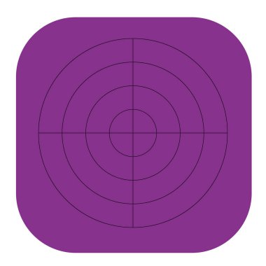 Kutup, dairesel ızgara, ağ. Pasta grafiği, grafik ögesi