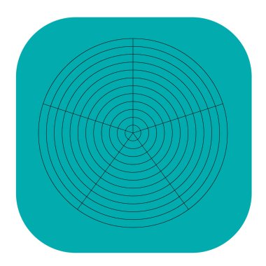 Kutup, dairesel ızgara, ağ. Pasta grafiği, grafik ögesi