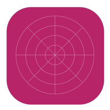 Kutup, dairesel ızgara, ağ. Pasta grafiği, grafik ögesi