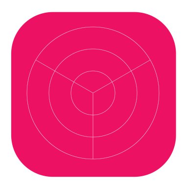 Polar, circular grid, mesh. Pie chart, graph element